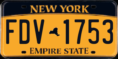NY license plate FDV1753