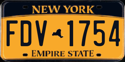 NY license plate FDV1754