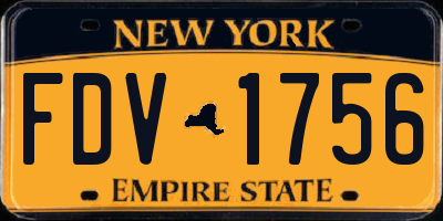NY license plate FDV1756