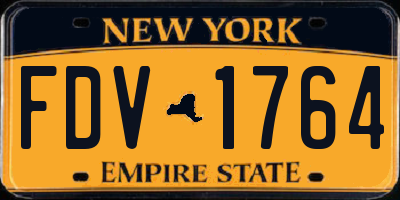 NY license plate FDV1764