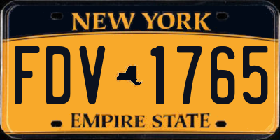 NY license plate FDV1765