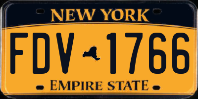 NY license plate FDV1766