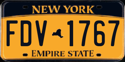 NY license plate FDV1767