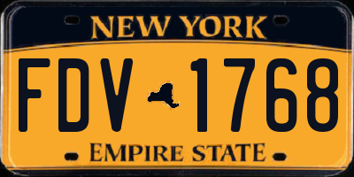 NY license plate FDV1768