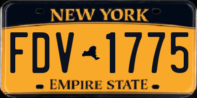 NY license plate FDV1775