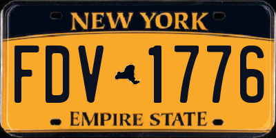 NY license plate FDV1776