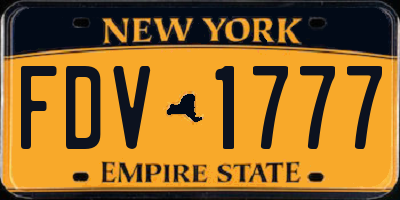 NY license plate FDV1777