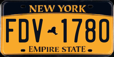 NY license plate FDV1780