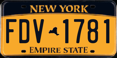 NY license plate FDV1781