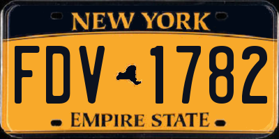 NY license plate FDV1782