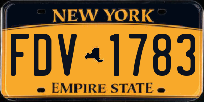 NY license plate FDV1783