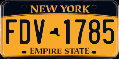 NY license plate FDV1785