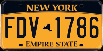 NY license plate FDV1786