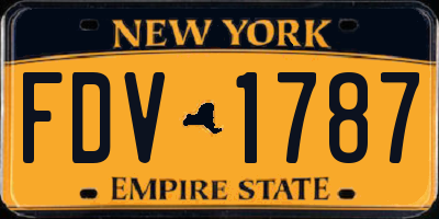 NY license plate FDV1787