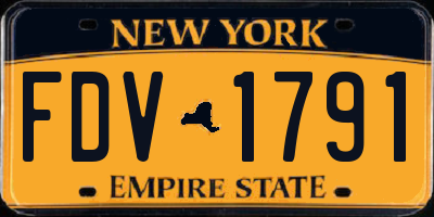 NY license plate FDV1791