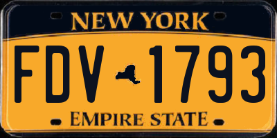 NY license plate FDV1793