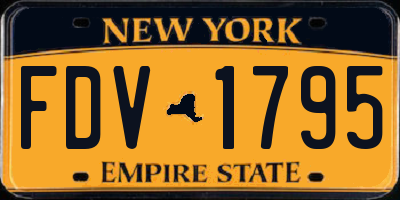 NY license plate FDV1795