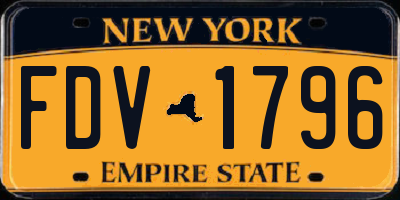 NY license plate FDV1796