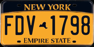 NY license plate FDV1798