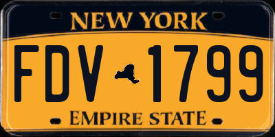 NY license plate FDV1799