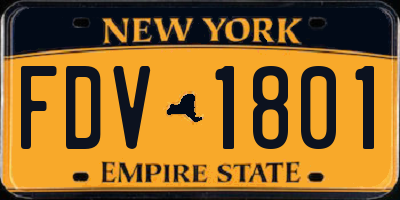 NY license plate FDV1801