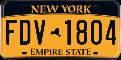 NY license plate FDV1804