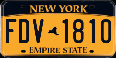 NY license plate FDV1810