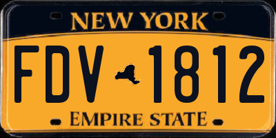 NY license plate FDV1812