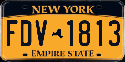 NY license plate FDV1813