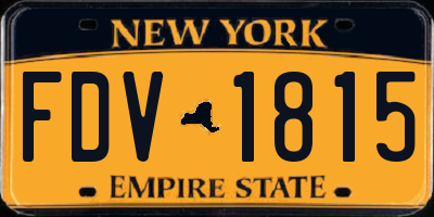 NY license plate FDV1815