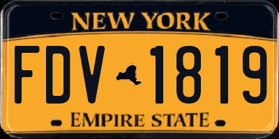 NY license plate FDV1819