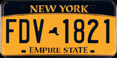 NY license plate FDV1821