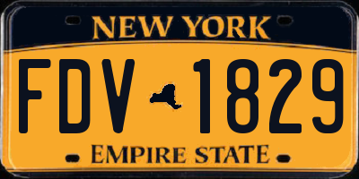 NY license plate FDV1829