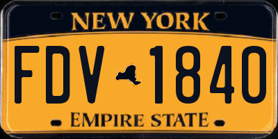 NY license plate FDV1840