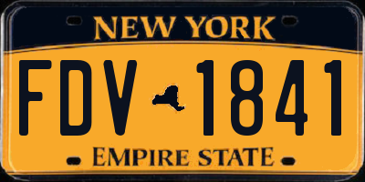 NY license plate FDV1841