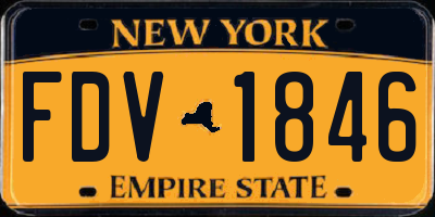 NY license plate FDV1846