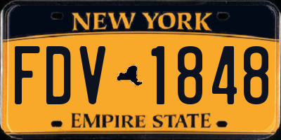 NY license plate FDV1848