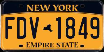NY license plate FDV1849