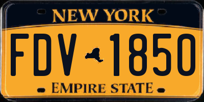 NY license plate FDV1850