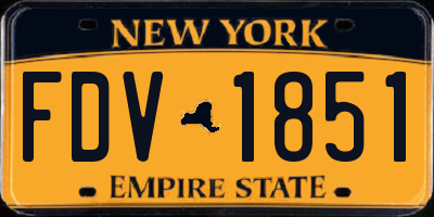 NY license plate FDV1851