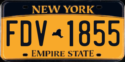 NY license plate FDV1855