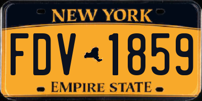 NY license plate FDV1859