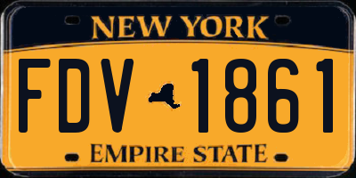 NY license plate FDV1861