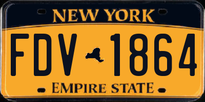 NY license plate FDV1864