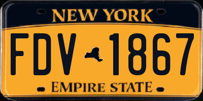 NY license plate FDV1867