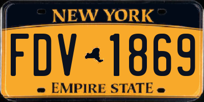 NY license plate FDV1869