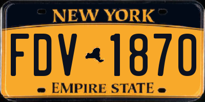 NY license plate FDV1870
