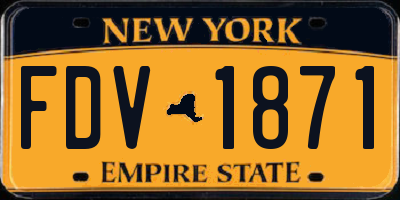 NY license plate FDV1871