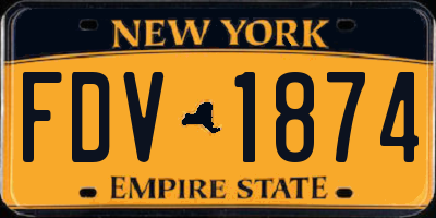 NY license plate FDV1874