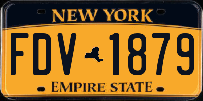 NY license plate FDV1879